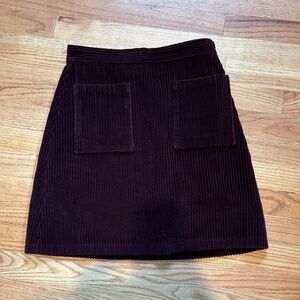 APC Burgandy Oxblood Corduroy Mini Skirt 34/xs